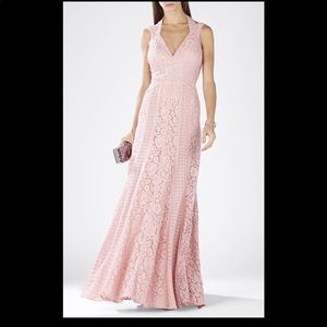 BCBG Maxazria Sonya Sleeveless Lace-Blocked Gown